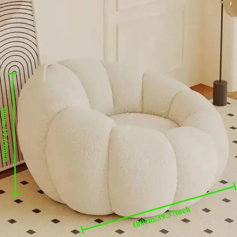Pumpkin Lounge Chair - Creative Single Sofa for Bedroom & Balcony