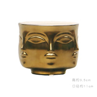 Nordic Face Ceramic Vase - Artistic White Decorative Accent
