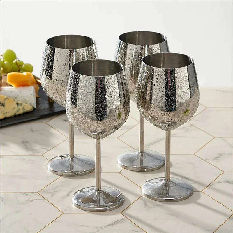 Unbreakable Stainless Steel Wine Glass Set - Up to 500ML