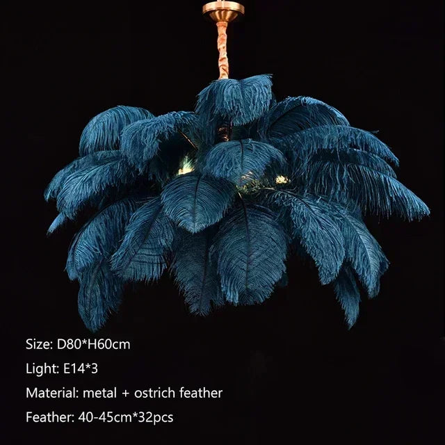Feather Art Chandelier - Nordic Statement Pendant Light