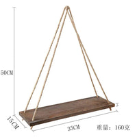 Wooden Rope Swing Floating Wall Shelf