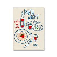Wine and Cheese Canvas Wall Art - Modern Kitchen and Bar Print