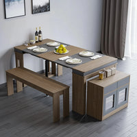 Modern Extendable Dining Table - Rectangle Sideboard with Storage