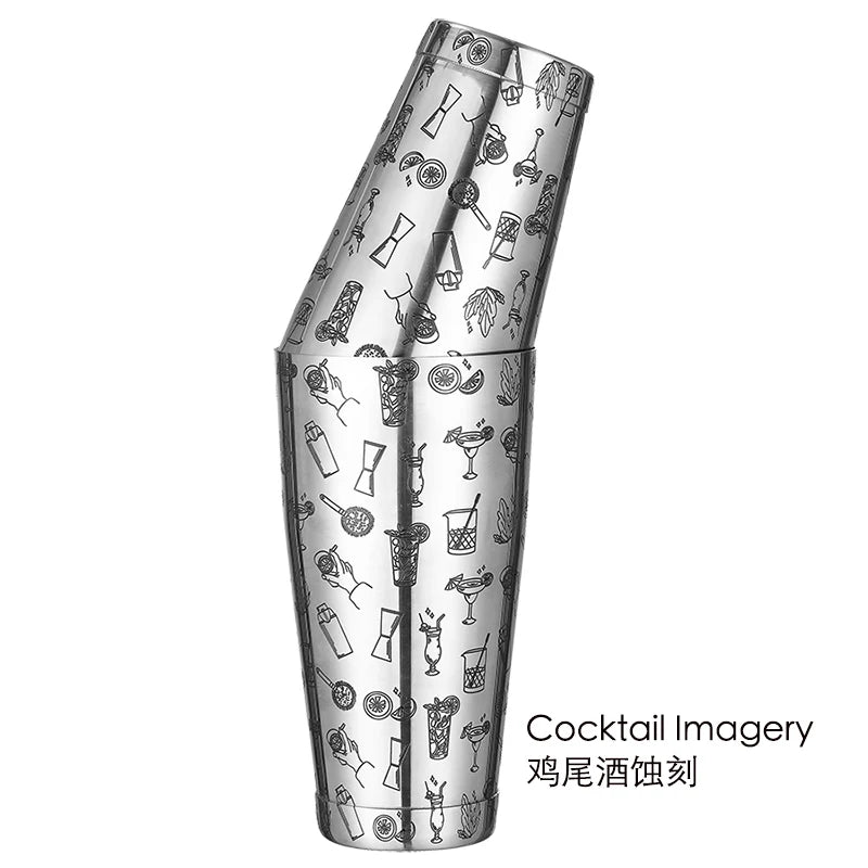 Stainless Steel Boston Shaker Set - Two-Piece Bar Mixer