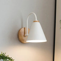 Nordic Solid Wood Wall Lamp - Minimalist Bedside Sconce