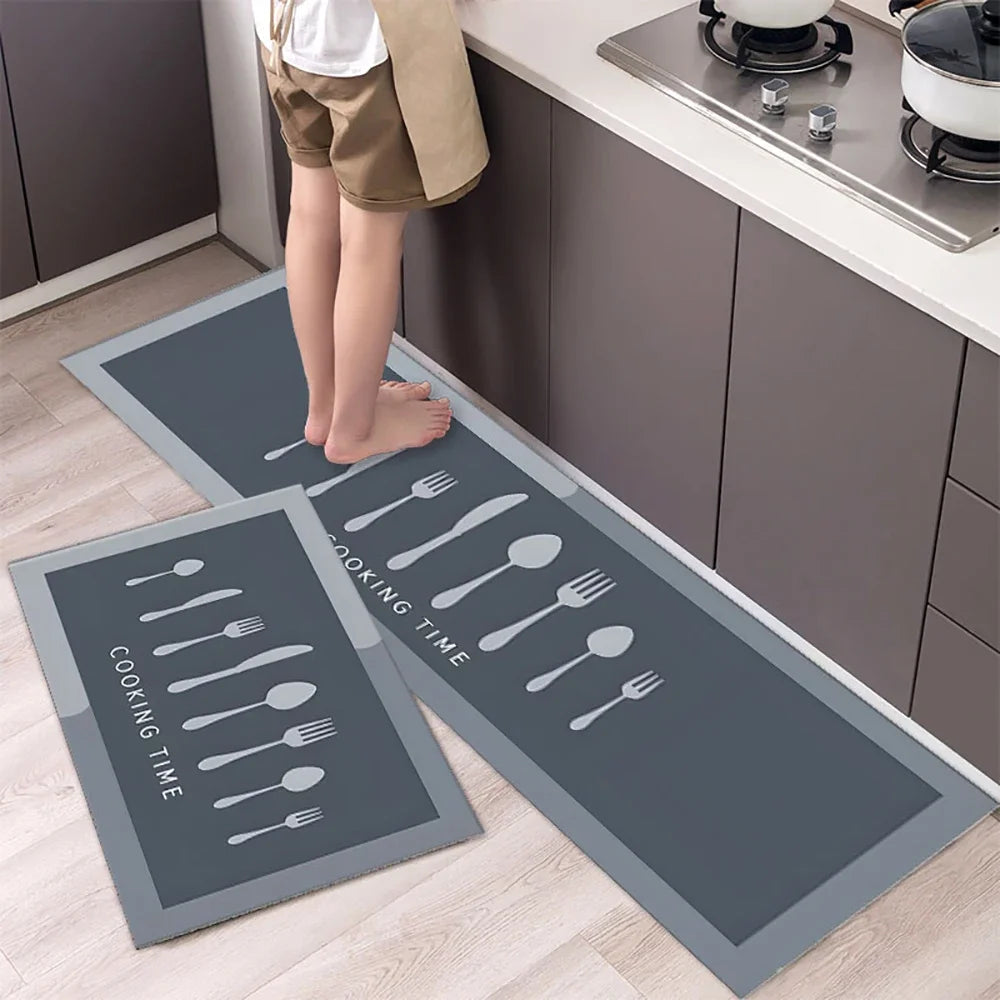 Soft Washable Kitchen Runner Rug - Anti-Slip Hallway and Entry Mat