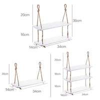 Rustic Wooden Wall Shelf Rack - Hook Mounted Storage Organizer