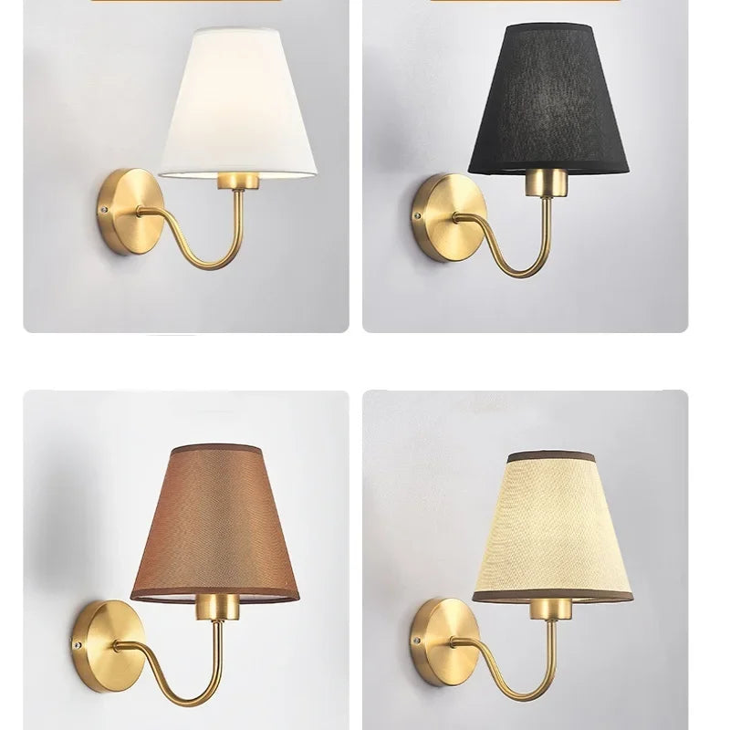 Retro Fabric Wall Lamp - Nordic Indoor Bedside Sconce