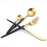 Black Porcelain Dinner Set - Gilt Rim Plates, Bowls & Serveware