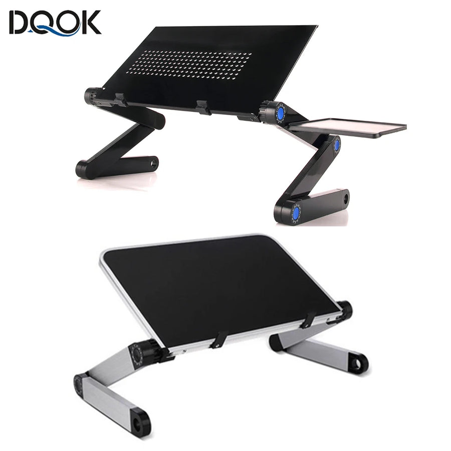 Adjustable Laptop Desk Stand - Portable Aluminum Lap Desk with Mouse Pad