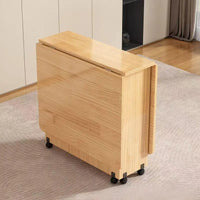 Solid Wood Folding Dining Table - Space-Saving Rectangular Table