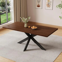 Extendable Grey Wood Dining Table Set - 6 Black Fabric Chairs