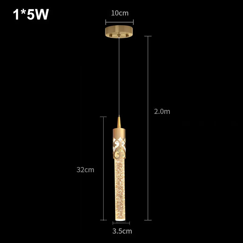 Luxury Crystal Pendant Light - Modern Hanging Chandelier Decor