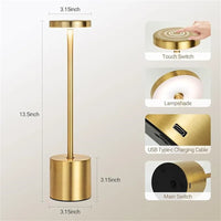 Portable Touch LED Table Lamp - USB Rechargeable Wireless Light