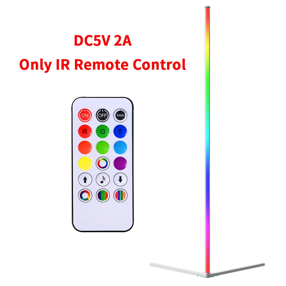 RGB LED Corner Floor Lamp - Atmospheric Standing Light