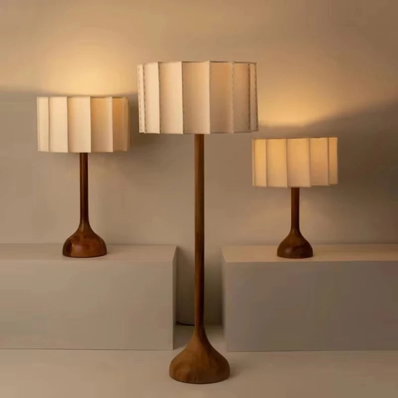 Wabi-Sabi Solid Wood Floor Lamp - Minimalist LED Accent Light