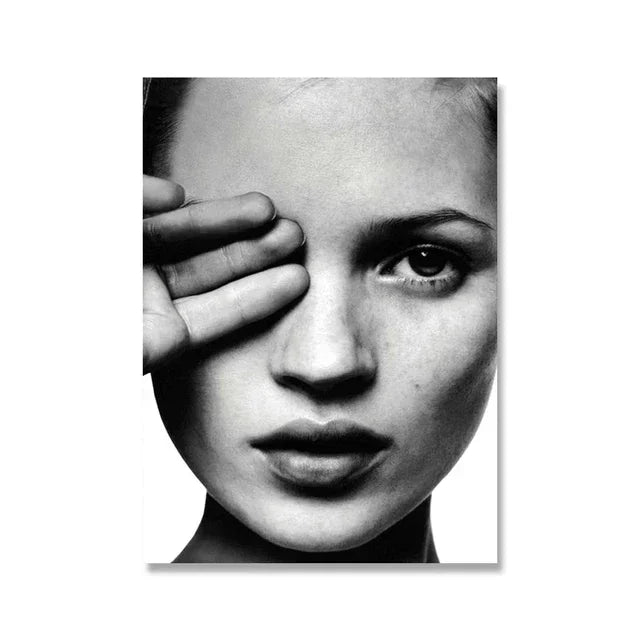Scandinavian Kate Moss Canvas Poster - Fashion Inspired Wall Art