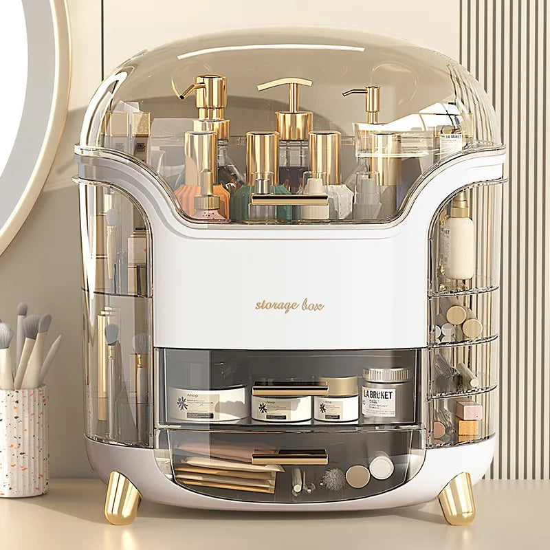 Transparent Makeup Organizer Box - Large Capacity Cosmetic and Jewelry Storage