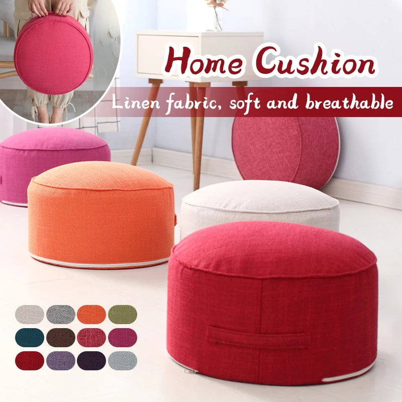 Tea Ceremony Floor Pouf - Cotton Linen Tatami Meditation Cushion