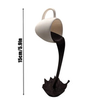 Floating Coffee Cup Sculpture - Whimsical Kitchen Accent Decor