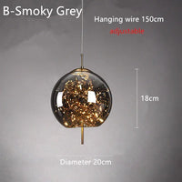 Luxury Glass Bedside Chandelier - Nordic Long-Line Pendant Light