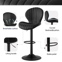 Luxury 2 Piece Adjustable Bar Stool Set - Swivel Kitchen Seating