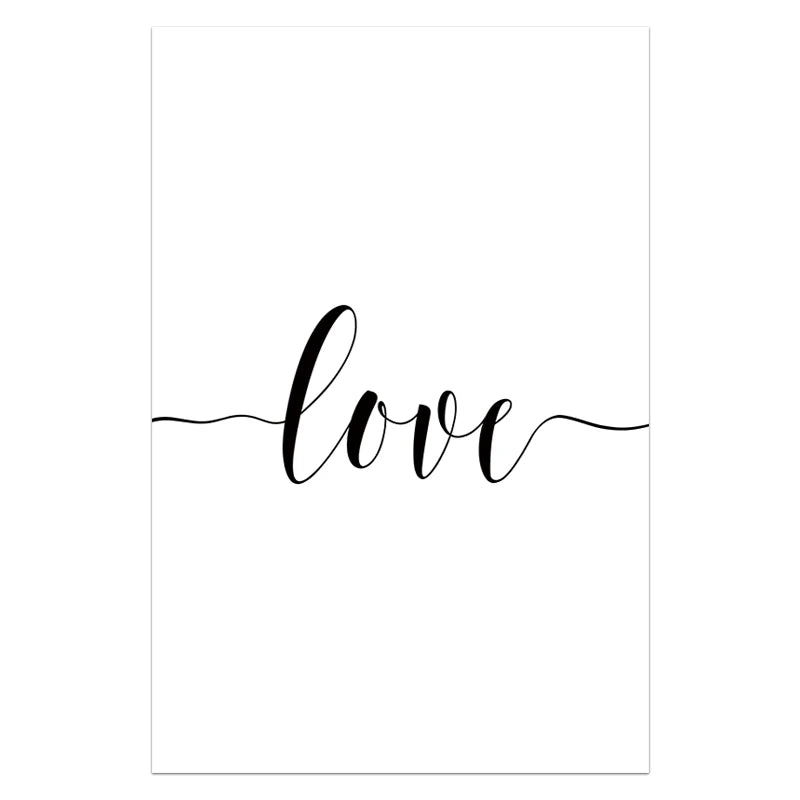 Simple Love Quote Canvas Wall Art - Nordic Couples Decor Print