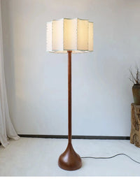 Wabi-Sabi Solid Wood Floor Lamp - Minimalist LED Accent Light