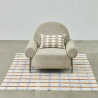 Plaid Plush Area Rug - Soft Minimalist Living Room Carpet