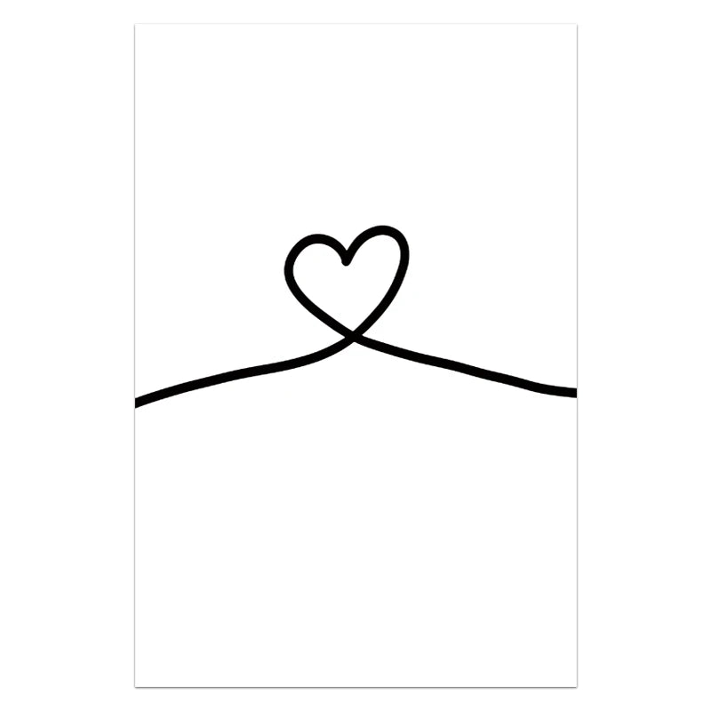 Simple Love Quote Canvas Wall Art - Nordic Couples Decor Print