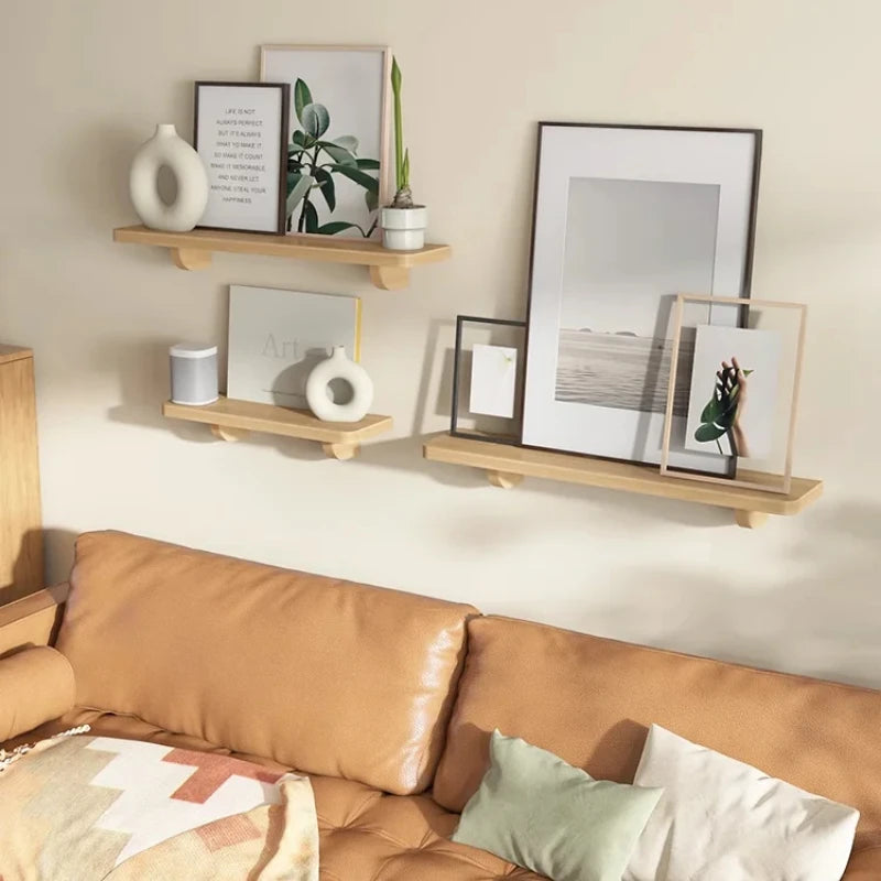 Solid Wood Wall-Mounted Partition Shelf
