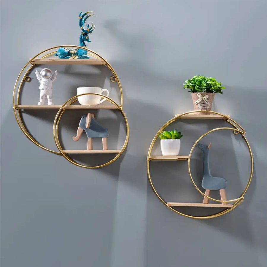 Nordic Gold Iron Decorative Wall Shelf