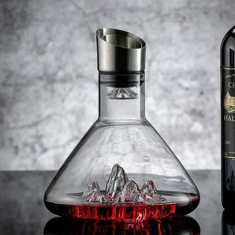 Handmade Iceberg Whiskey Decanter - 1500ML Lead-Free Crystal Carafe
