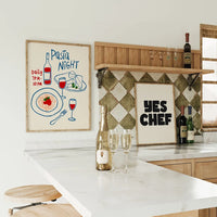 Wine and Cheese Canvas Wall Art - Modern Kitchen and Bar Print