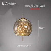 Luxury Glass Bedside Chandelier - Nordic Long-Line Pendant Light