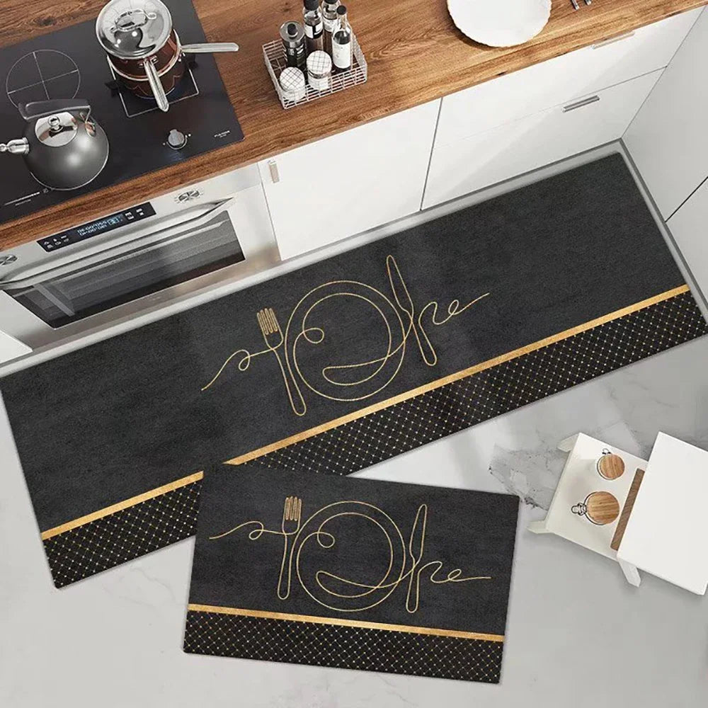 Soft Washable Kitchen Runner Rug - Anti-Slip Hallway and Entry Mat