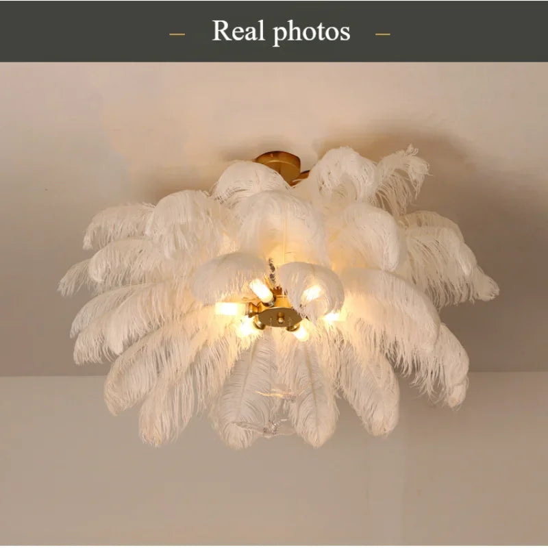 Feather Art Chandelier - Nordic Statement Pendant Light