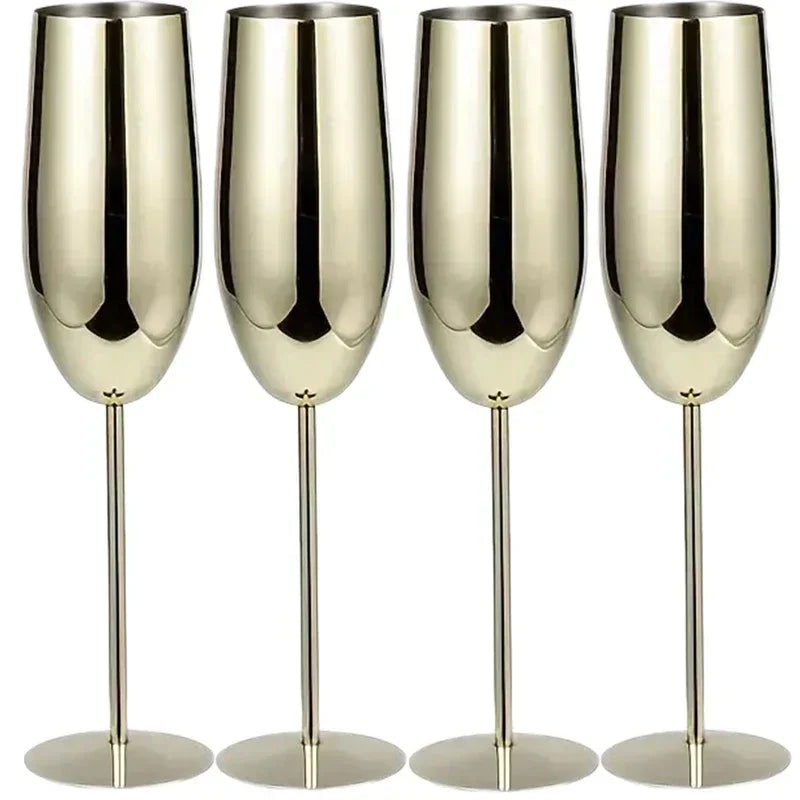 Unbreakable Stainless Steel Wine Glass Set - Up to 500ML