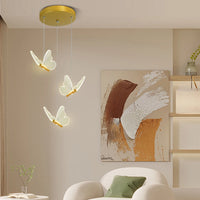 Three-Head Butterfly Pendant Light - Modern LED Chandelier