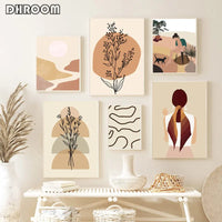Matisse Inspired Botanical Canvas Wall Art - Modern Boho Landscape Print