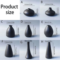 Minimalist Black Ceramic Bud Vase - Japanese Inspired Decor
