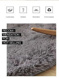 Modern Round Plush Area Rug - Soft Non-Slip Bedroom Carpet