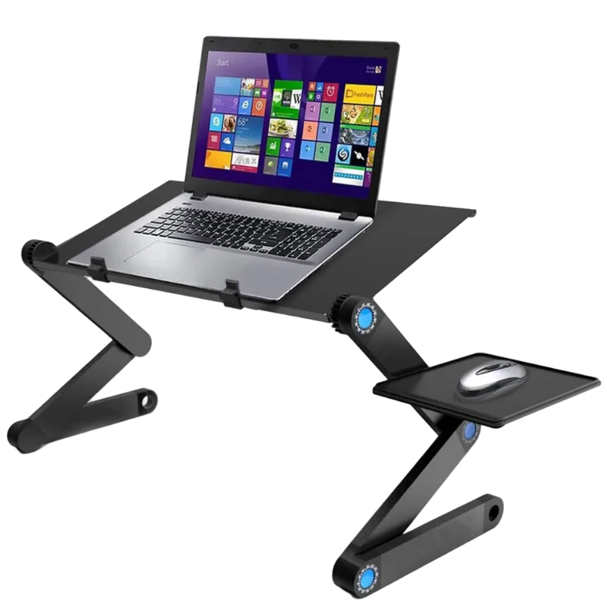 Adjustable Aluminum Laptop Stand Desk - Portable Lap Desk with Mouse Pad