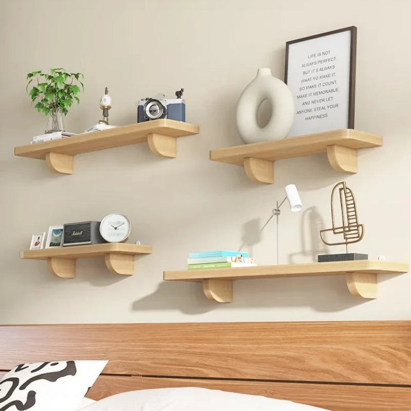 Solid Wood Wall-Mounted Partition Shelf