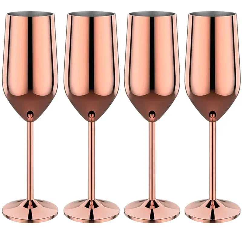 Unbreakable Stainless Steel Wine Glass Set - Up to 500ML