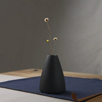 Minimalist Black Ceramic Bud Vase - Japanese Inspired Decor