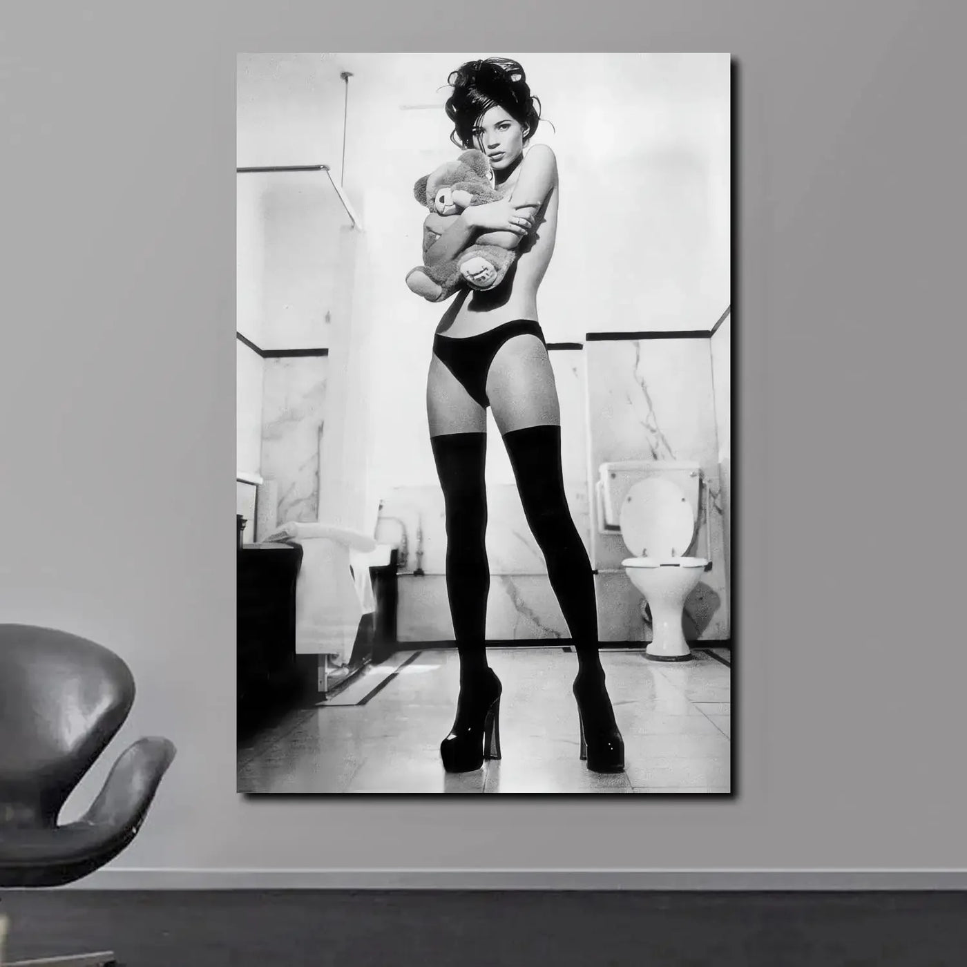 Scandinavian Kate Moss Canvas Poster - Fashion Inspired Wall Art