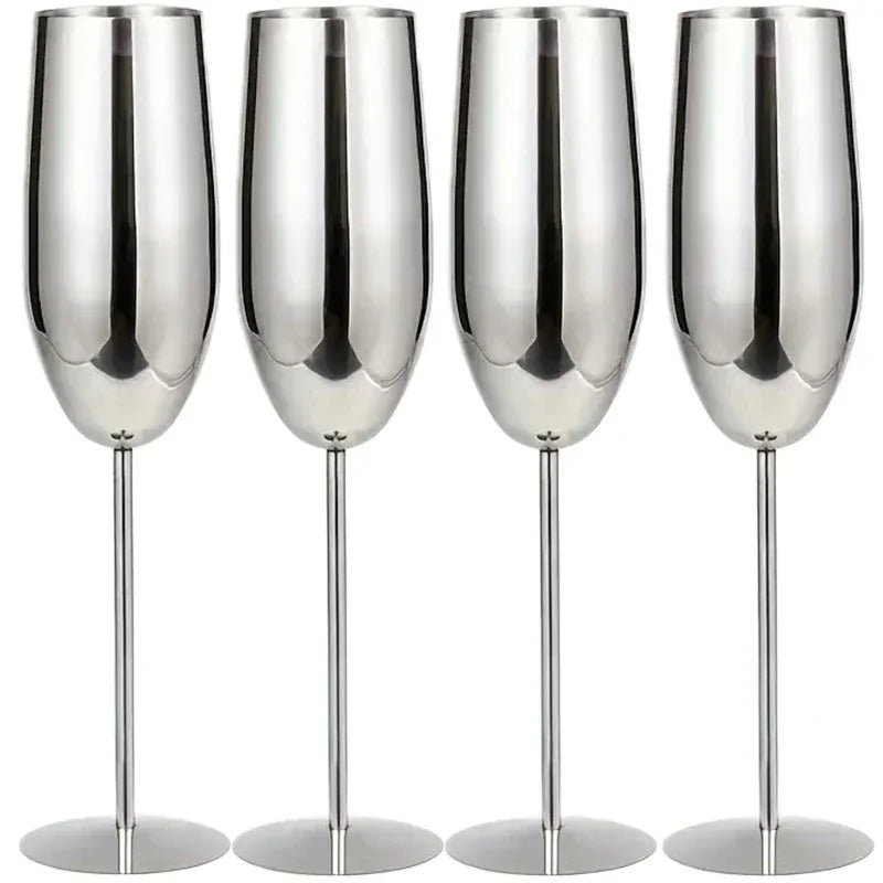Unbreakable Stainless Steel Wine Glass Set - Up to 500ML