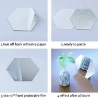 Hexagon Acrylic Mirror Wall Sticker Set - Self-Adhesive Decor