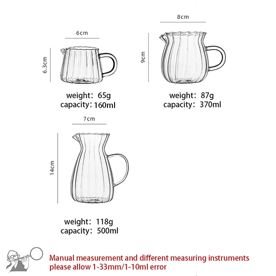 High Borosilicate Glass Tea Pitcher - Heat-Resistant Coffee and Espresso Server